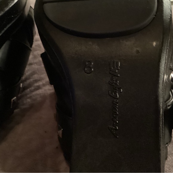 EUC America Eagle Black Womens Clogs. Studded, Chunky Heel Size: 8 - Picture 12 of 12